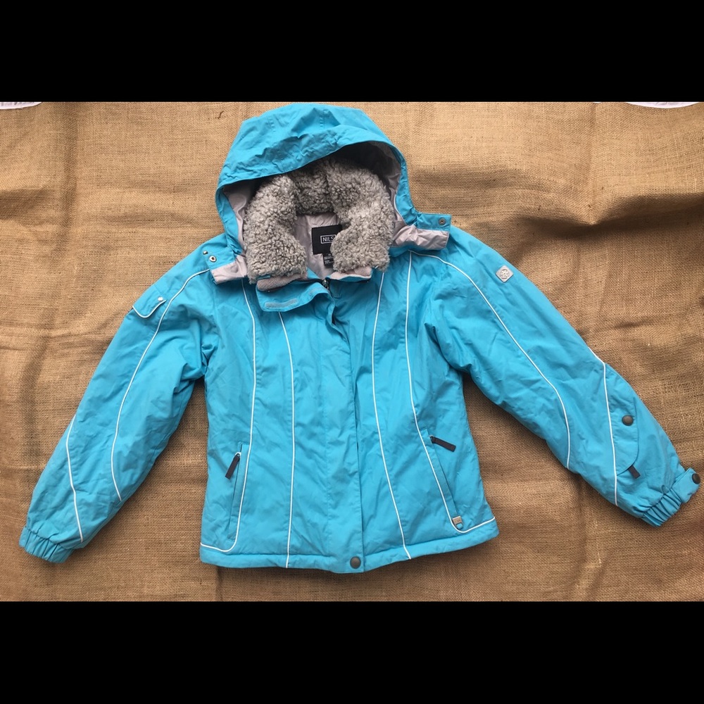 NILS Hooded Waterproof Ski Jacket Size 12 Blue